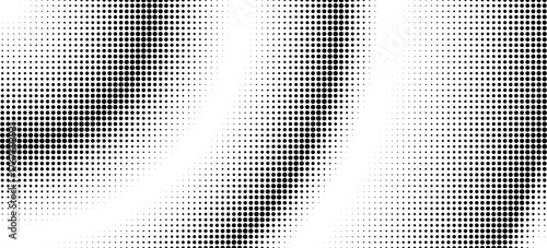 Halftone arch background. Radial comic semi circle wallpaper. Black and white dotted arc gradient. Fading rough dot hemisphere concept. Grungy pop art gradation backdrop. Vector