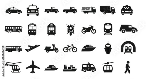 Outdoor Adventure Camping Gear Icons Collection for Recreation and Travel
