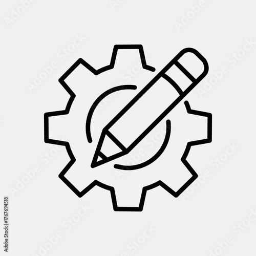 Gear and pencil icon