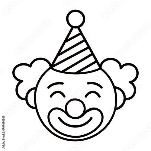 Clown face with party hat