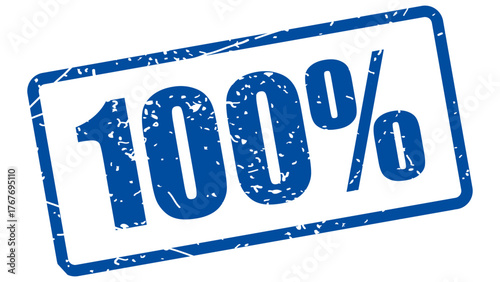 100% stamp with grunge texture