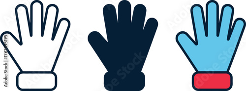 Winter Gloves Collection Flat Vector Illustration Protective Clothing for Cold Weather