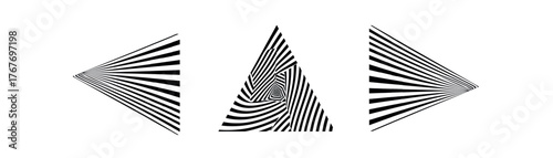 Geometric Triangle Optical Illusion with Converging Black Lines