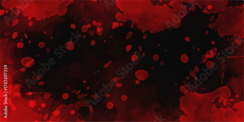Abstract red and black grunge background. Dark red slate background toned classic color. dirty rustic fire red texture. Dark Red horror scary background. halloween theme. blood drops, stain, spot, red