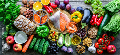 Wallpaper Mural Food products representing the Mediterranean diet Torontodigital.ca