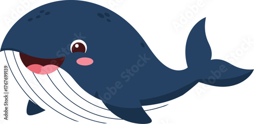 Whale ocean sea animal marine mammal cartoon cute blue wildlife aquatic fin