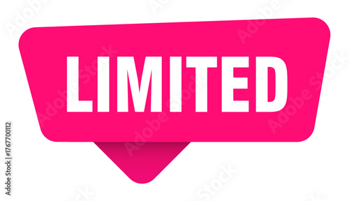 limited magenta sticker isolated on transpatent background. limited sign