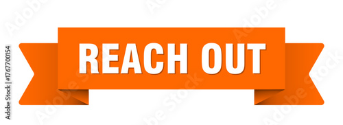 reach out ribbon isolated on transparent background. reach out ribbon