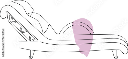 Elegant chaise lounge with plush cushion furniture