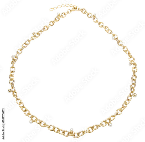 Wallpaper Mural Neckless golden chain isolated on white background Torontodigital.ca