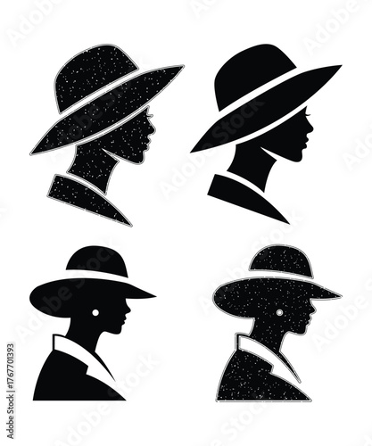 Simple Elegant Woman Outline Illustration.