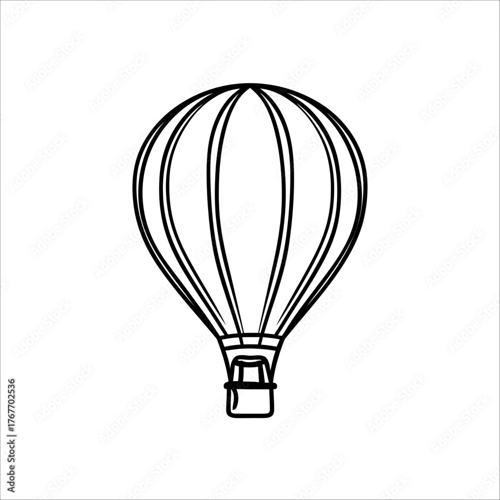 Naklejka premium Hot air balloon vector illustration flying in the sky