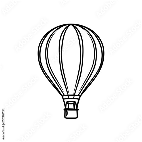 Hot air balloon vector illustration flying in the sky