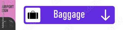 Airport Sign. Arrivals, departures, baggage and transfer - information board signs. Check in, information panel on the direction of arrivals and departures at airports. Takeoff and landing airplane