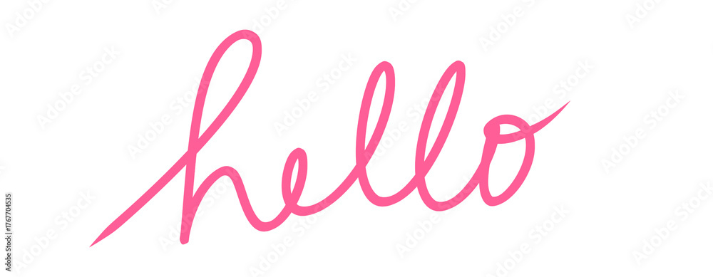 Obraz premium Hand Drawn hello PINK