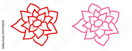 Photos Hand Drawn dounble rose flower line