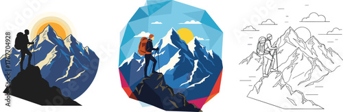 Mountain hiking adventurer