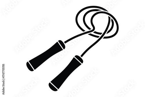 Simple black silhouette of a jump rope