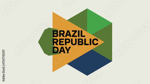 Brazil Republic Day Celebration Vector Design Poster with Flag Colors