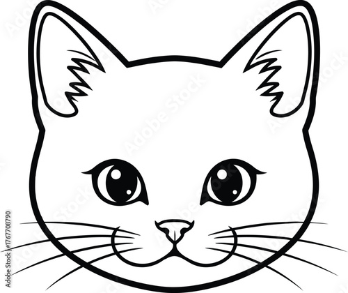 Cat face kitten pet feline animal cute whiskers mammal domestic portrait art