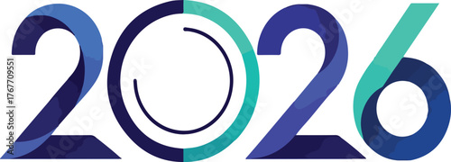 Vibrant 2026 Year Design with Modern Typography and Teal Accents for Future Planning and Celebration Projects
