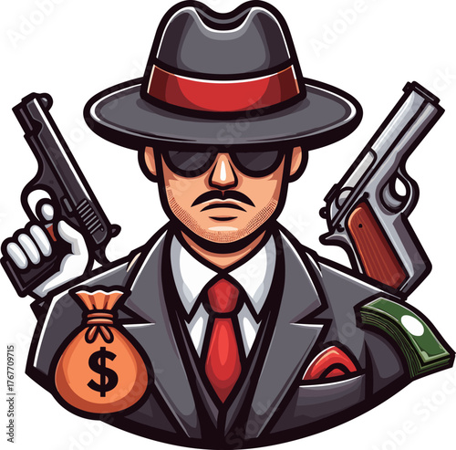 帽子をかぶったマフィアのイメージ