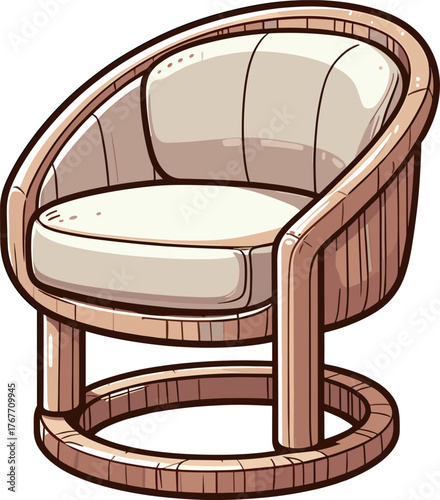 一人掛けのおしゃれな椅子のイラスト