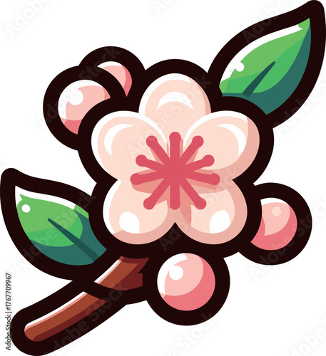 桜の花と枝のイラスト