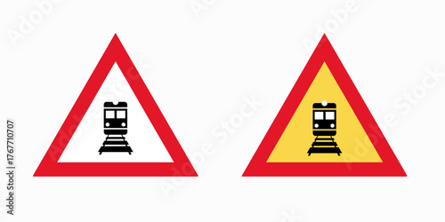 Be aware of level crossing without barrier or gate sign this sign is used to warn people about the risk of train accidents