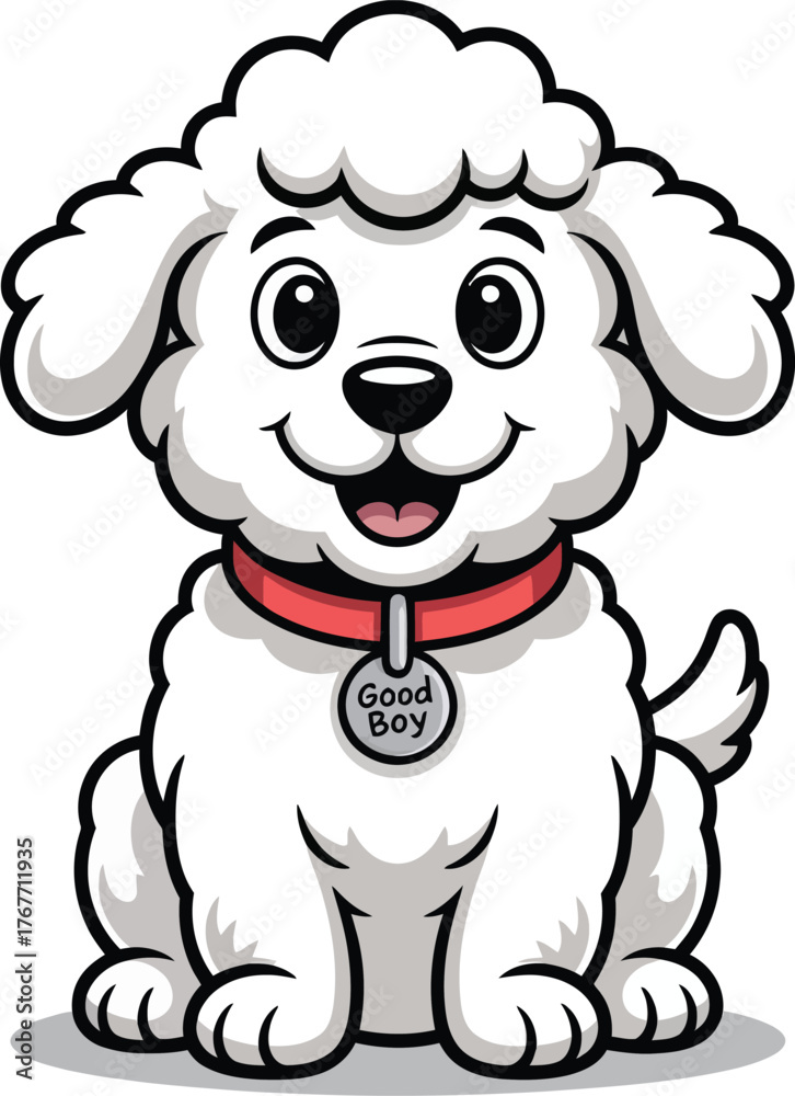 Obraz premium Cute cartoon a illustrator vector Sheep dog