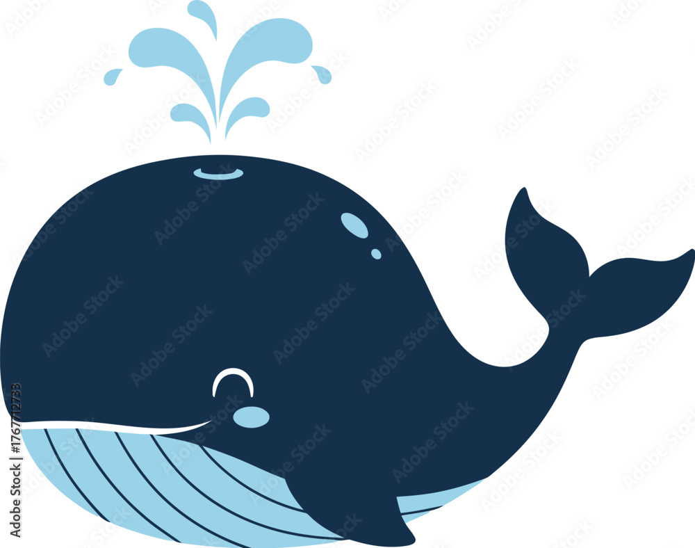 Obraz premium Whale ocean sea marine mammal animal wildlife nature aquatic cartoon illustration