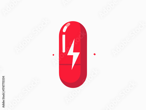 Minimalist Energy Capsule Logo Vector with Lightning Symbol Concept