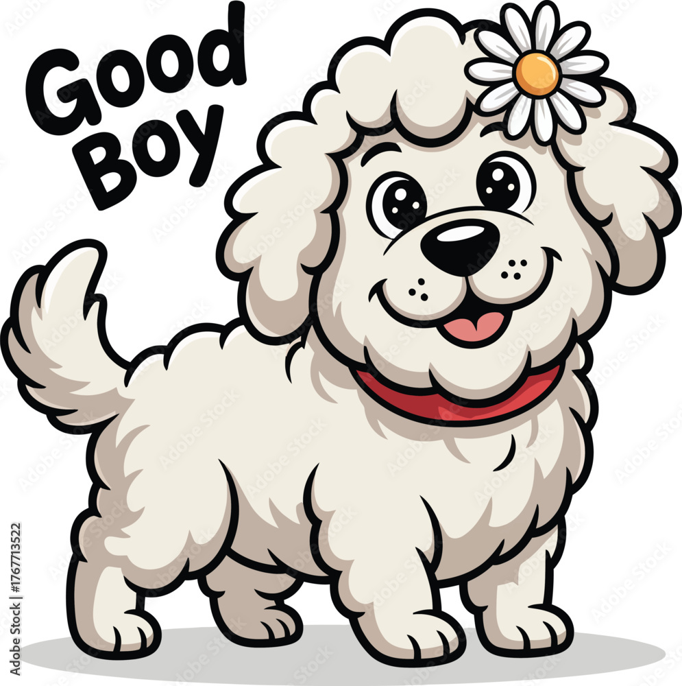 Obraz premium Cute cartoon a illustrator vector Sheep dog