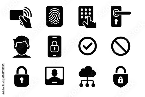 Icons access smart control vector padlock symbol entry lock encrypted icon handle