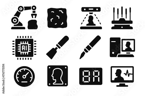 Chip sensor frame slab array sculptor meter digital vector art icon ai