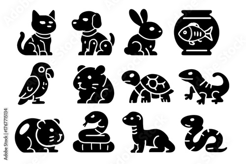 Guinea snake hamster fish icon icons futuristic cat vector pet parrot ferret