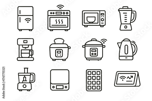 Kitchen ice icon display tray maker refrigerator vector gadget rice smart blender