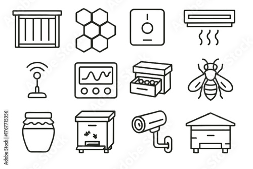 Icon hive system roof modern airflow vector unit vent honeycomb antenna
