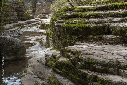 Papingo Rock Pools Formed by Waterfalls and Streams in Epirus, Greece