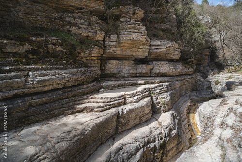 Papingo Rock Pools Formed by Waterfalls and Streams in Epirus, Greece