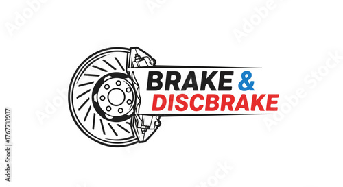Brake Disc Caliper Logo Vector – Automotive and Mechanic graphic - Disc Brake Vector Logo – Car Part and Auto Repair Workshop Symbol