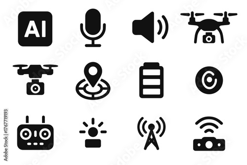 Camera vector ai led module blades drone transmitter control pack wireless voice