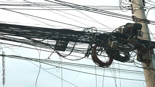 Cable issues persist, cable problems cause service disruptions, coiled cable wrapping hampers performance and maintenance, corroded cables with damaged insulation threaten network stability and repair