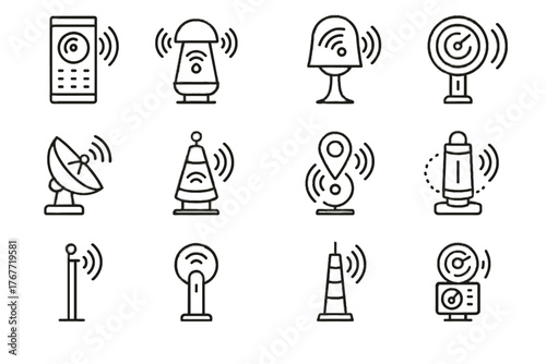 Icon vector digital lamp modern pillar voice beacon ai sound intelligent unit