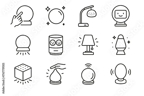 Led icon interactive orb light mood vector lamp glow smart intelligent