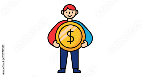 A Person Holding A Dollar Coin Symbolic of Financial Prosperity and Investment