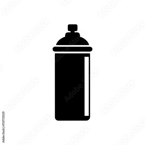 Simple aerosol can silhouette vector clean art spray graffiti tool illustration