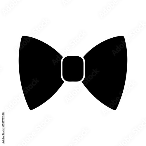 Simple black bow tie silhouette vector clean elegant formal wear accessory design illustration