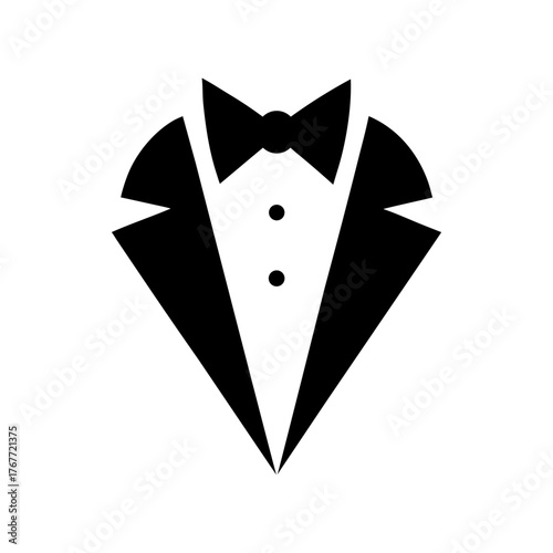 Minimal classic bow tie silhouette vector clean stylish formal accessory fashion design art