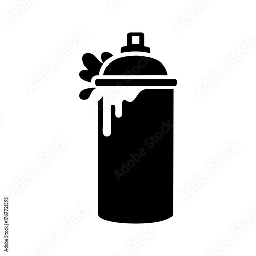 Minimal graffiti spray can silhouette vector clean street art tool design illustration icon